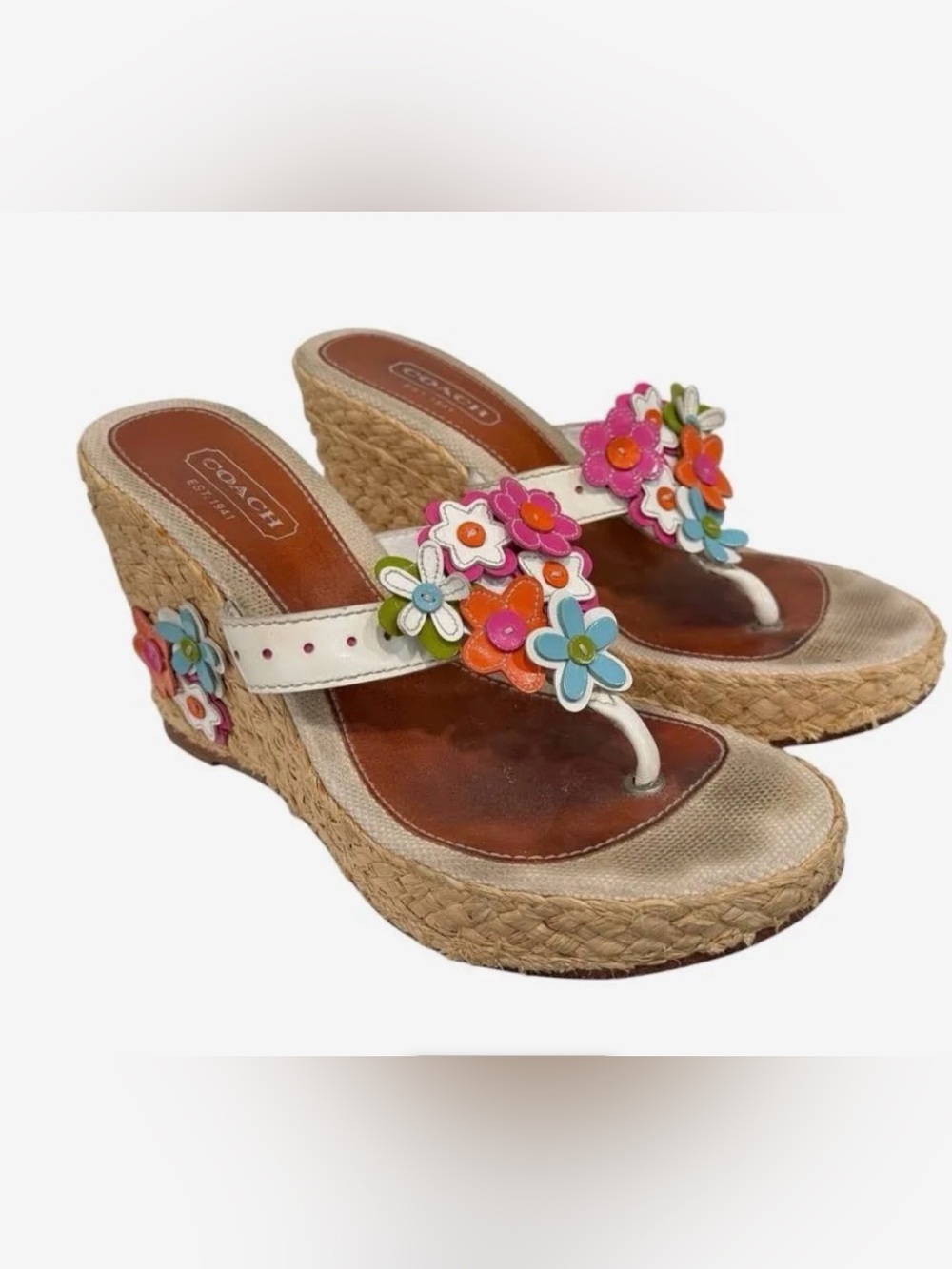 Coach Floral Jesica Wedge Sandals